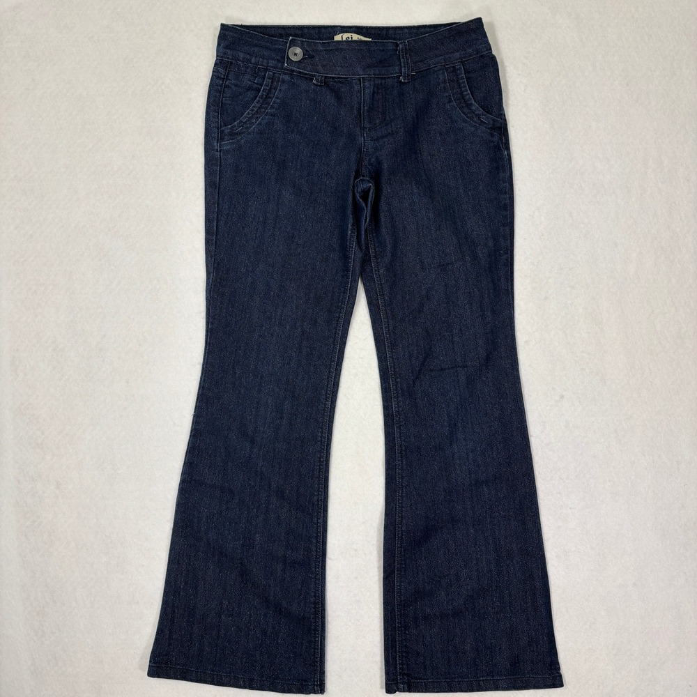 LEI Ashley Trouble Low Rise Flare Jeans‎ Women's 9 Y2K Denim Sparkly Glitter